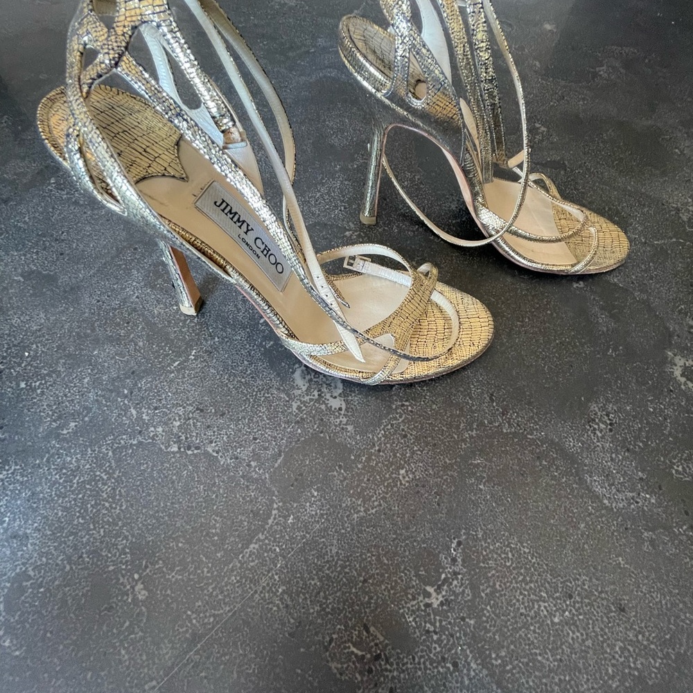 Stunning Jimmy Choo stilettos - gold & black, size 39 - Picture 2 of 7